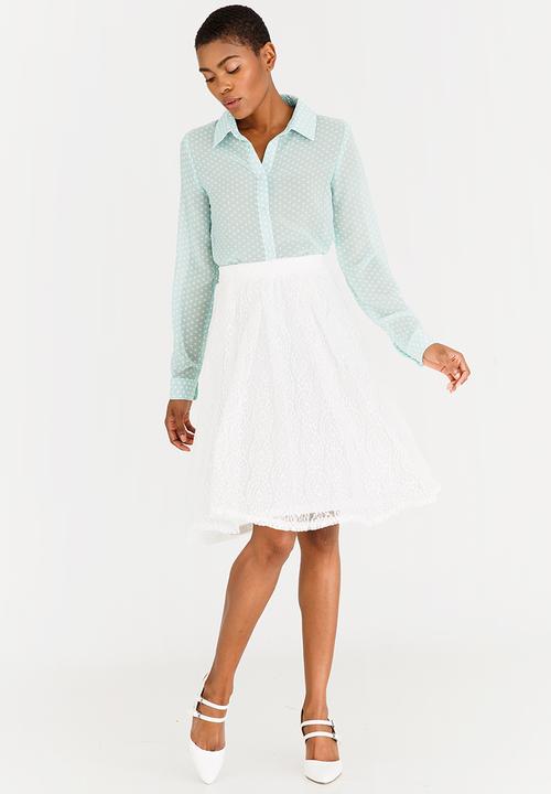 edit - Lace Midi Skirt Off White