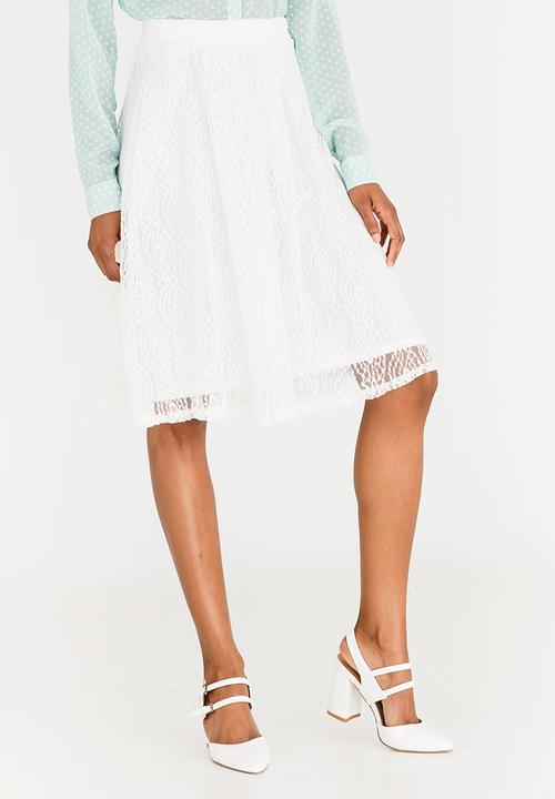 edit - Lace Midi Skirt Off White