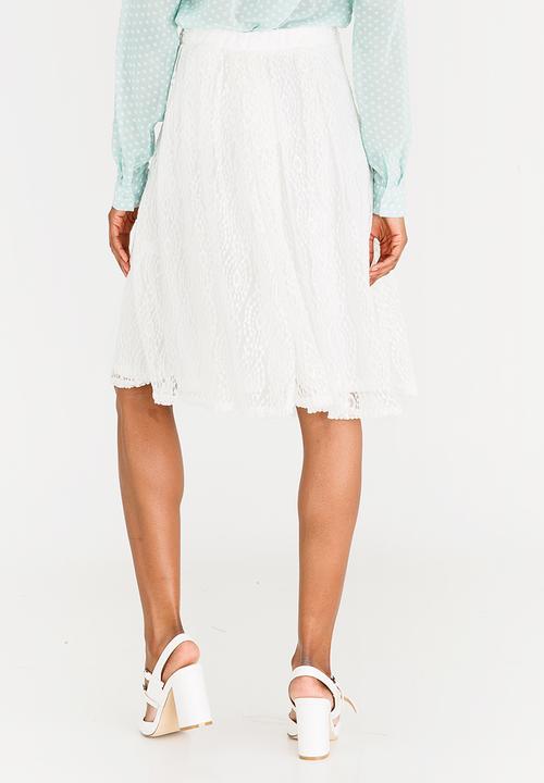edit - Lace Midi Skirt Off White