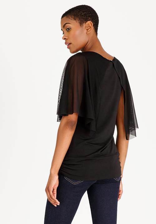 edit - Mesh Overlay Tee Black