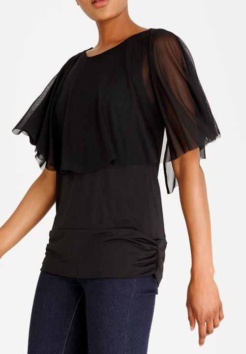 edit - Mesh Overlay Tee Black