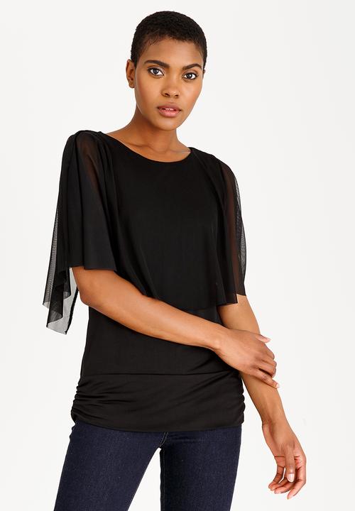 edit - Mesh Overlay Tee Black