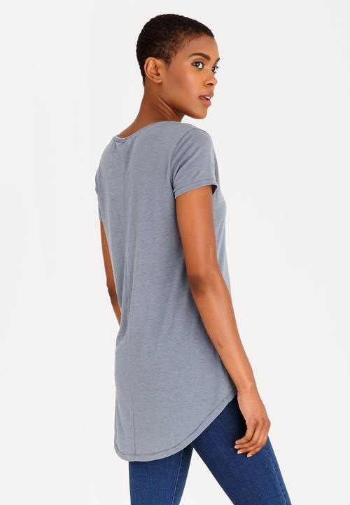 edit - V Neckline Tunic Blue