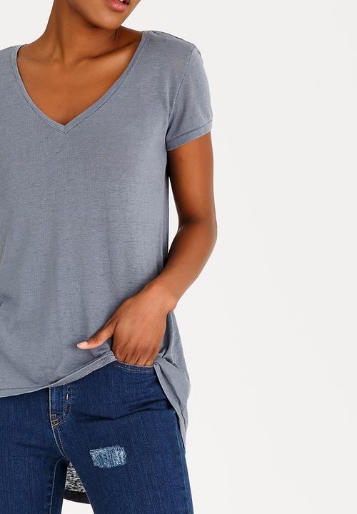 edit - V Neckline Tunic Blue