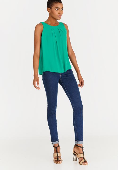 edit - Tie-Up Back Top Dark Green