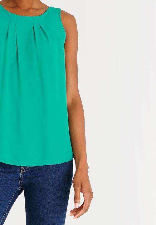 edit - Tie-Up Back Top Dark Green