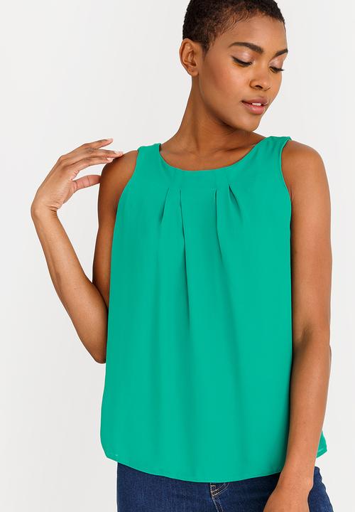edit - Tie-Up Back Top Dark Green