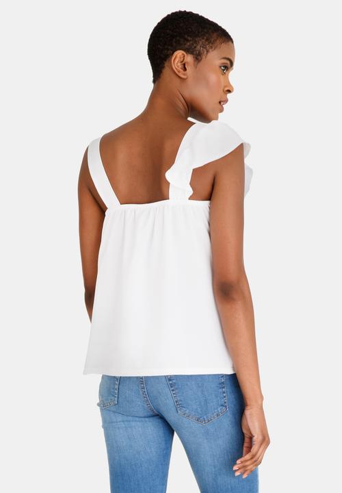 STYLE REPUBLIC - Frill Detail Tank Top White
