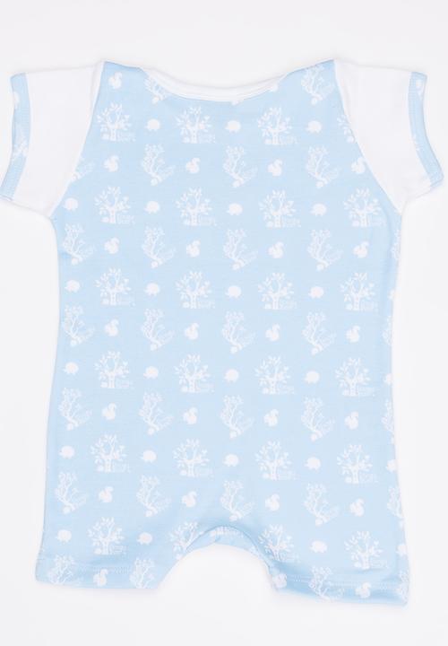 Poogy Bear - Woodland Romper Blue