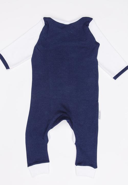 Poogy Bear - Envelope Babygrow Navy