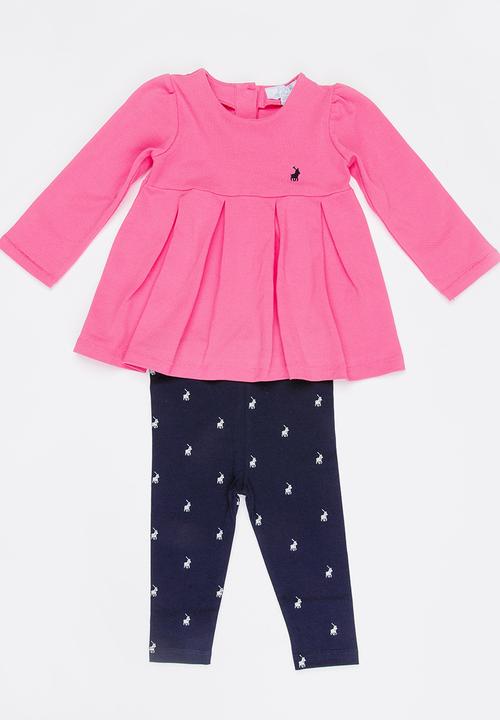 POLO - Mia Pleated LS Golfer and Legging Set Mid Pink