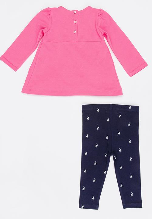 POLO - Mia Pleated LS Golfer and Legging Set Mid Pink