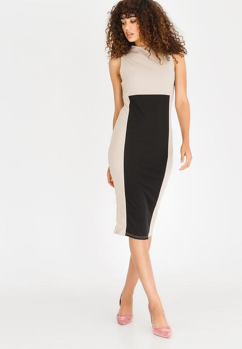 edit - Column Sleeveless Dress Taupe