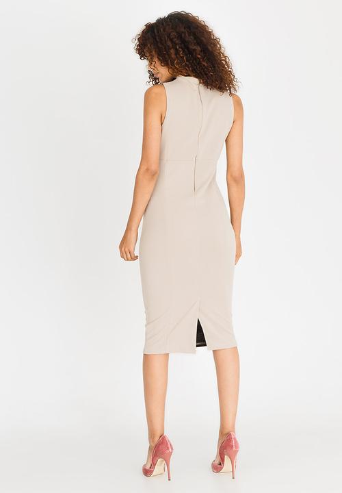 edit - Column Sleeveless Dress Taupe