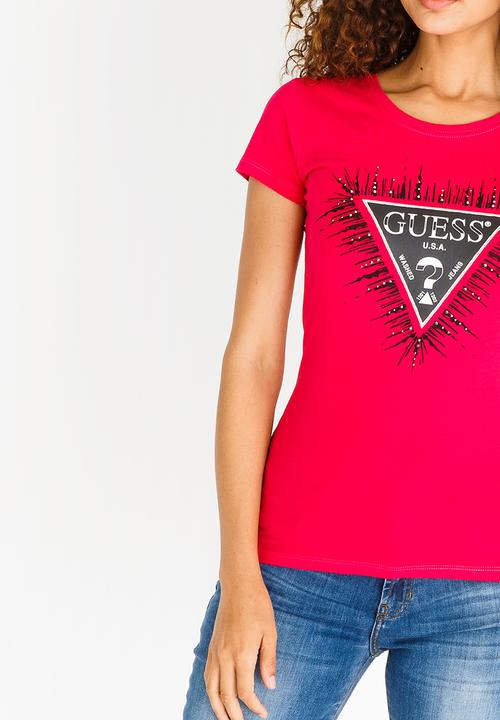 GUESS - Guess Electric Triangle Tee Mid Pink