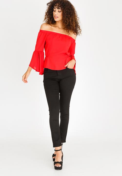 SISSY BOY - Bardot Top Red
