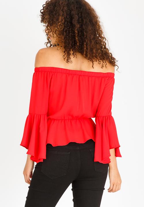 SISSY BOY - Bardot Top Red
