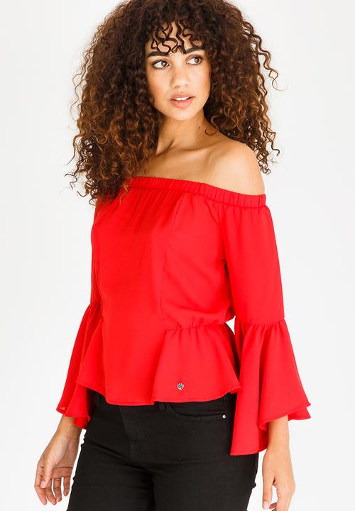 SISSY BOY - Bardot Top Red