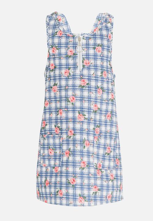 See-Saw - Pinafore Dress with Pockets and Centre Front Zip Multi-colour