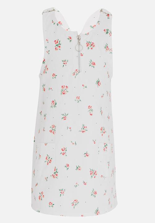 See-Saw - Pinafore Dress with Pockets and Centre Front Zip Multi-colour