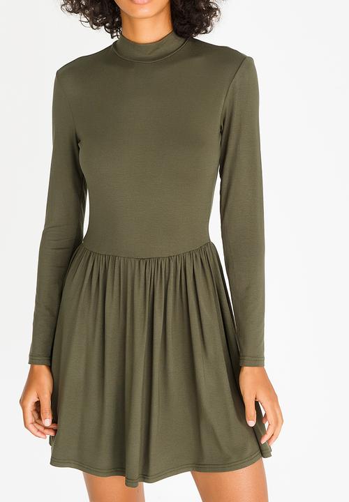 c(inch) - Fit and Flare Dress Dark Green