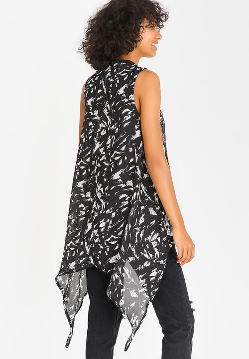 c(inch) - Hi Lo Blouse Black and White