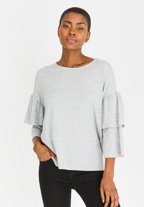 Vero Moda - 3/4 Sleeve Blouse Grey Melange