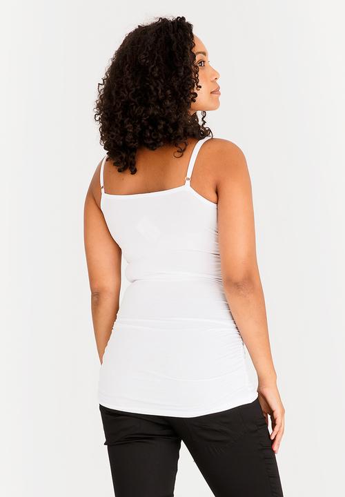 Cherry Melon - Basic Cami with Side Detail White
