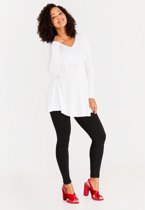 Cherry Melon - Basic Longsleeve Underbust Top White