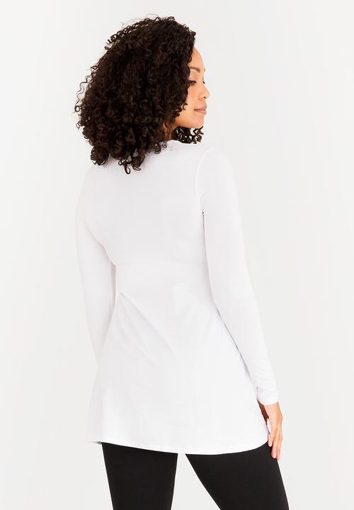 Cherry Melon - Basic Longsleeve Underbust Top White