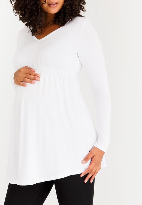 Cherry Melon - Basic Longsleeve Underbust Top White