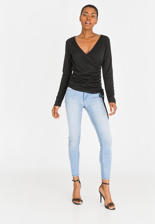 edit - Long Sleeve Eyelet Top Black