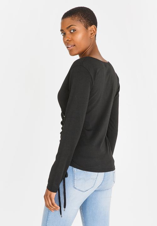 edit - Long Sleeve Eyelet Top Black
