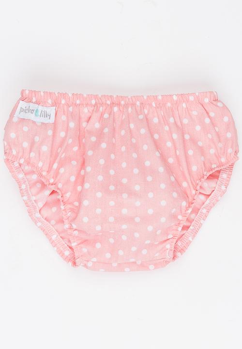 Pickalilly - Lace Frilled Diaper Cover Mid Pink