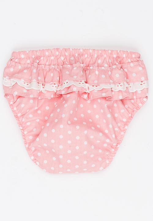 Pickalilly - Lace Frilled Diaper Cover Mid Pink