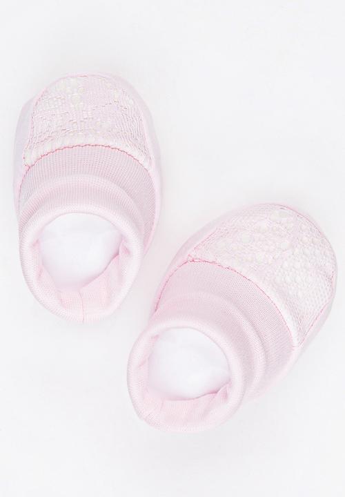 Baby Corner - Girl Lace Booties Pale Pink