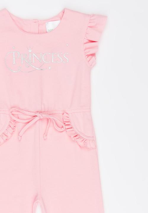 See-Saw - Fleece Jumpsuit with Ruffle Detail Pale Pink