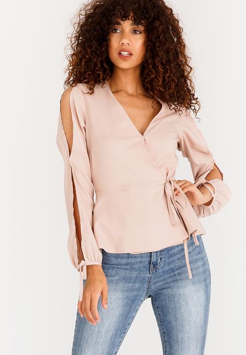 SISSY BOY - Wrap Blouse Nude