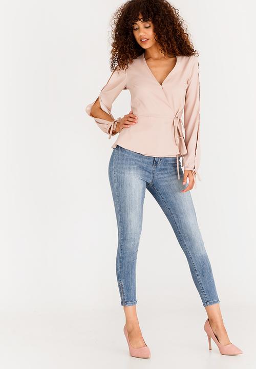 SISSY BOY - Wrap Blouse Nude