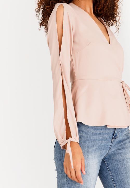 SISSY BOY - Wrap Blouse Nude
