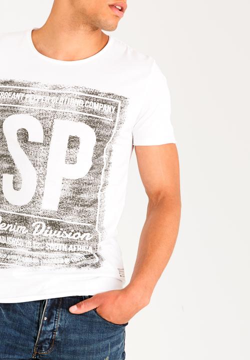 S.P.C.C - Denim Division Curved Hem Tee White