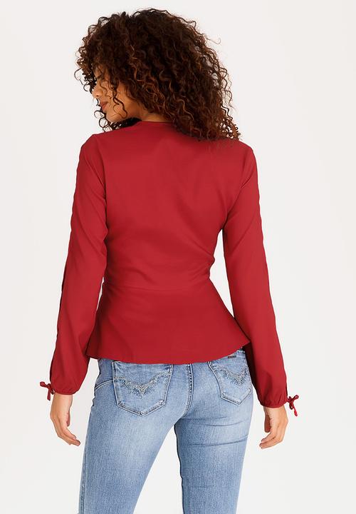 SISSY BOY - Wrap Blouse Red