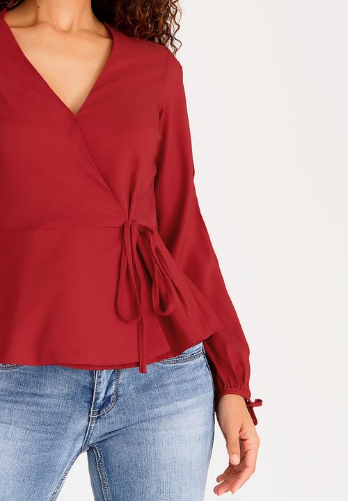 SISSY BOY - Wrap Blouse Red