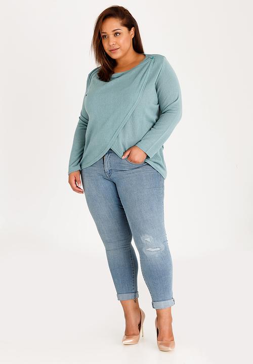 edit Plus - Waterfall Cardi Light Green