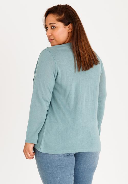 edit Plus - Waterfall Cardi Light Green