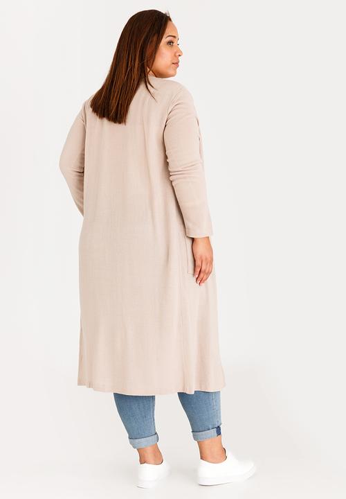 edit Plus - Light Weight Cardi with Pockets Stone