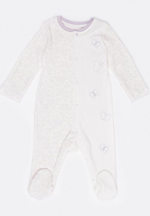 Baby Corner - Girls  Sleepsuit White