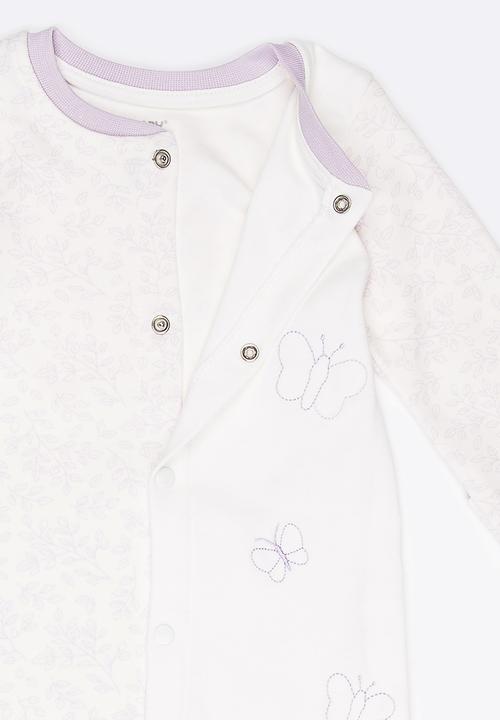 Baby Corner - Girls  Sleepsuit White