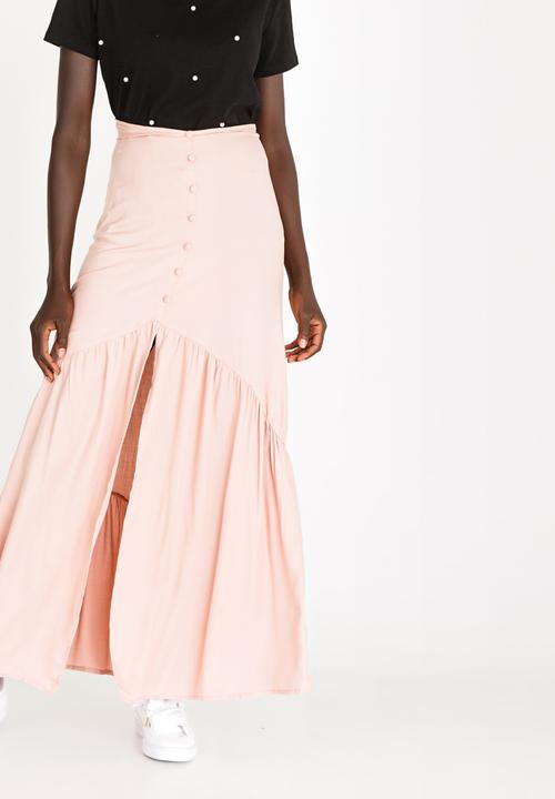 STYLE REPUBLIC - Frill Maxi Skirt Pale Pink