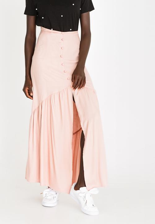 STYLE REPUBLIC - Frill Maxi Skirt Pale Pink